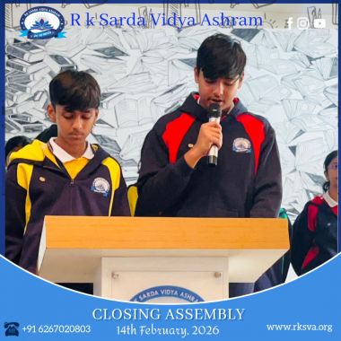 The Closing Assembly of R. K. Sarda Vidya Ashram  - Best Academic School in Chhattisgarh