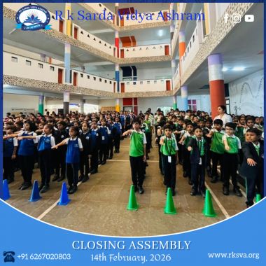 The Closing Assembly of R. K. Sarda Vidya Ashram  - Best Academic School in Chhattisgarh