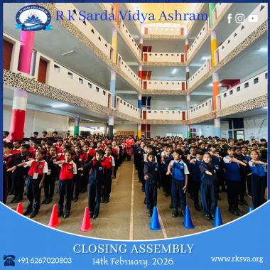The Closing Assembly of R. K. Sarda Vidya Ashram  - Best Academic School in Chhattisgarh